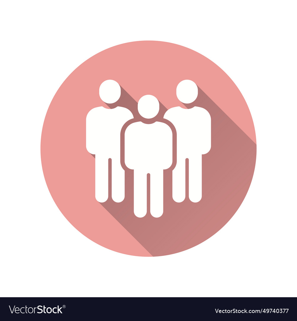 Team Flat Icon With Long Shadow For Graphic Vector Image