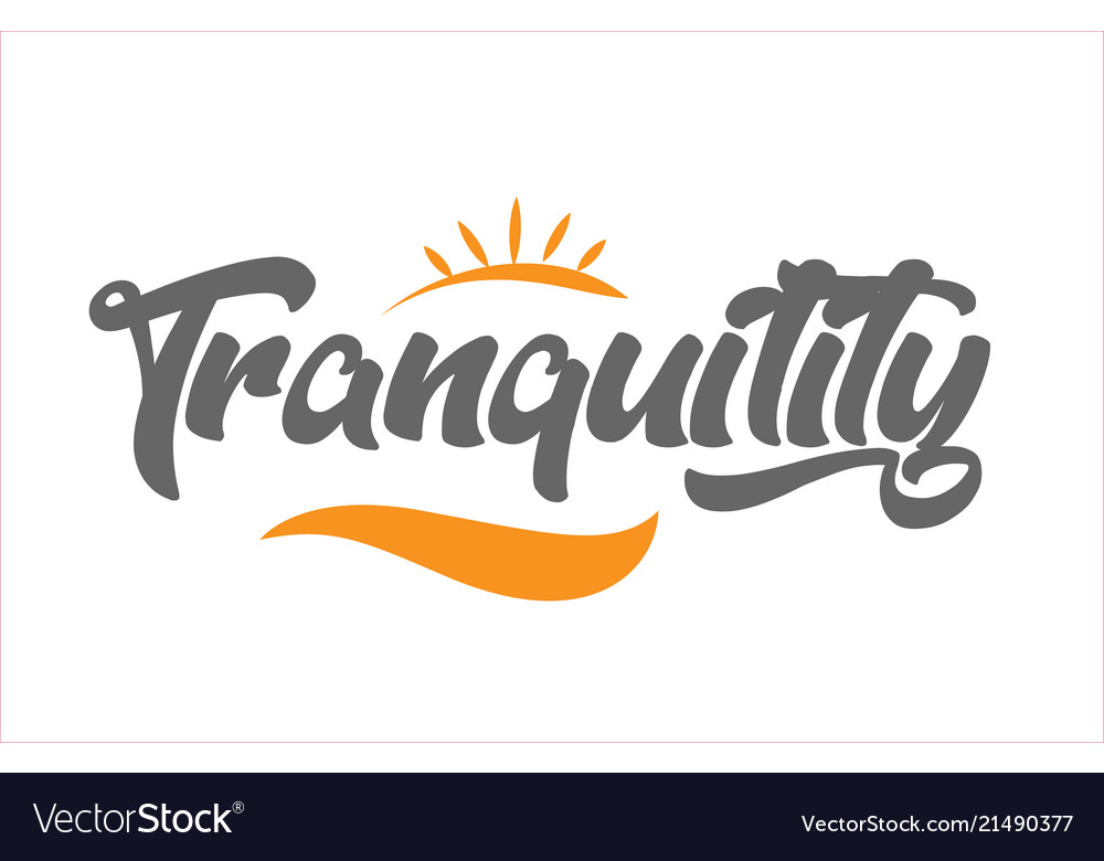 tranquility-black-hand-writing-word-text-vector-image