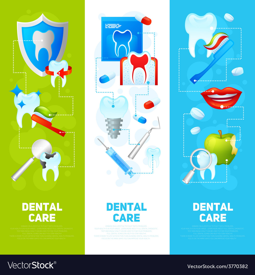 Dental Banner Set Royalty Free Vector Image Vectorstock