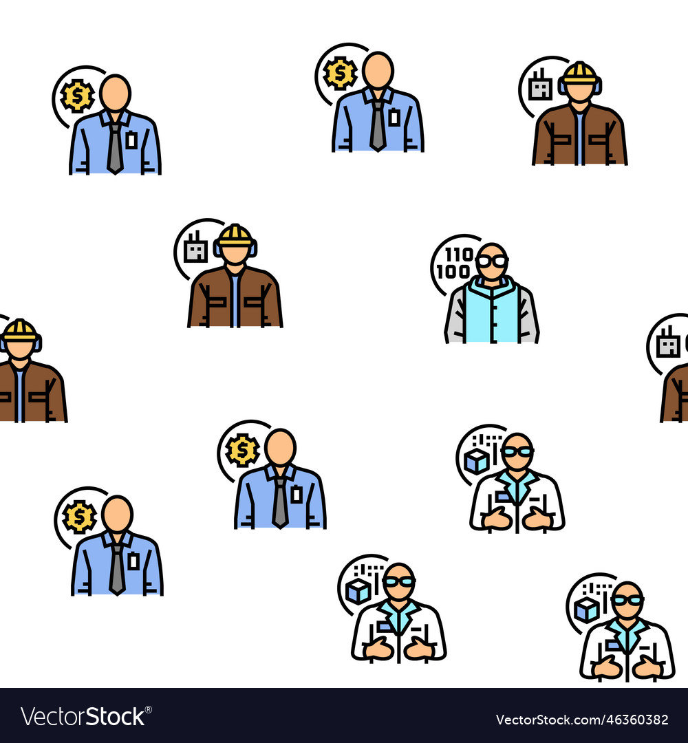 Engineer technology work man seamless Royalty Free Vector