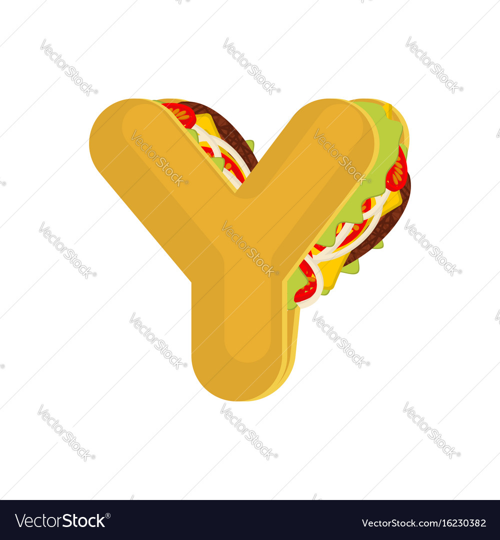 letter y tacos mexican fast food font taco vector image foods that start with the letter y