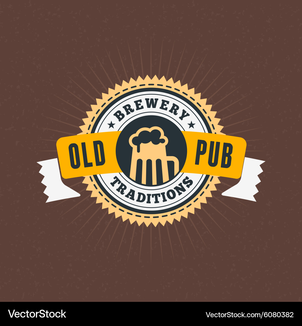 Retro vintage design element for brewery badge Vector Image