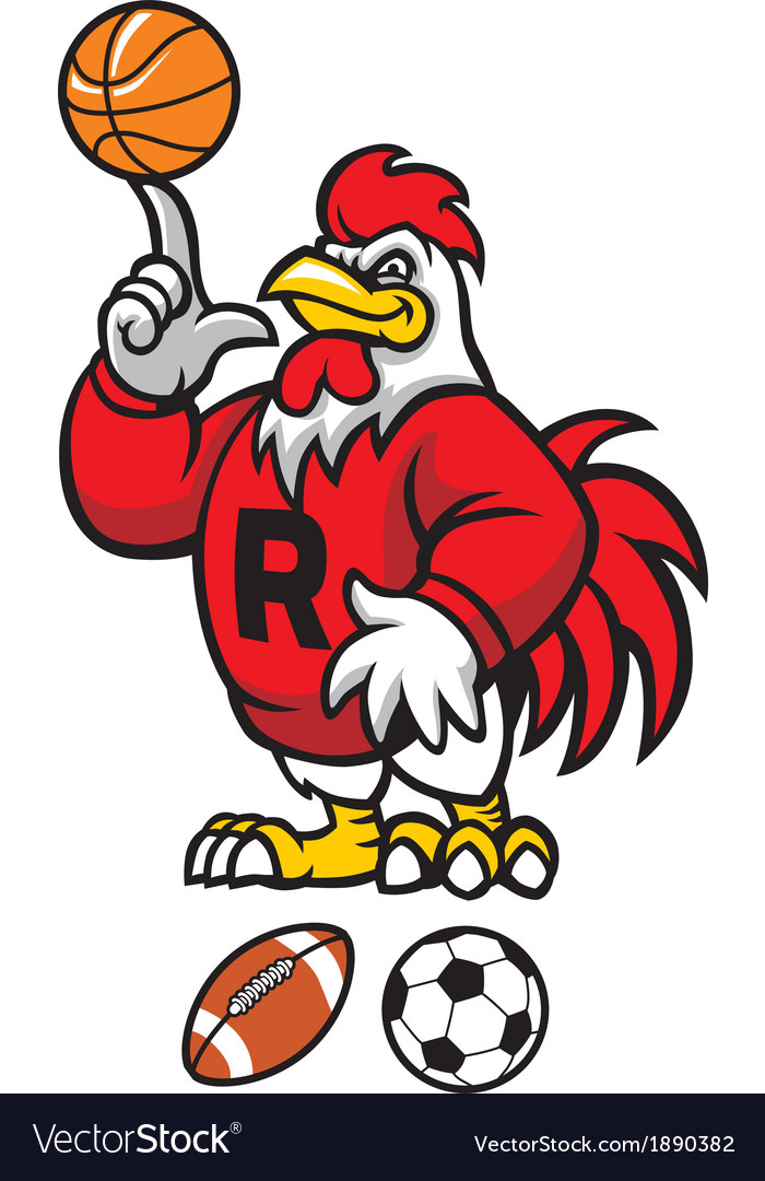 rooster mascot royalty free vector image vectorstock