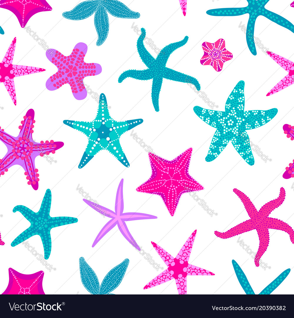 Sea stars seamless pattern marine and nautical Vector Image