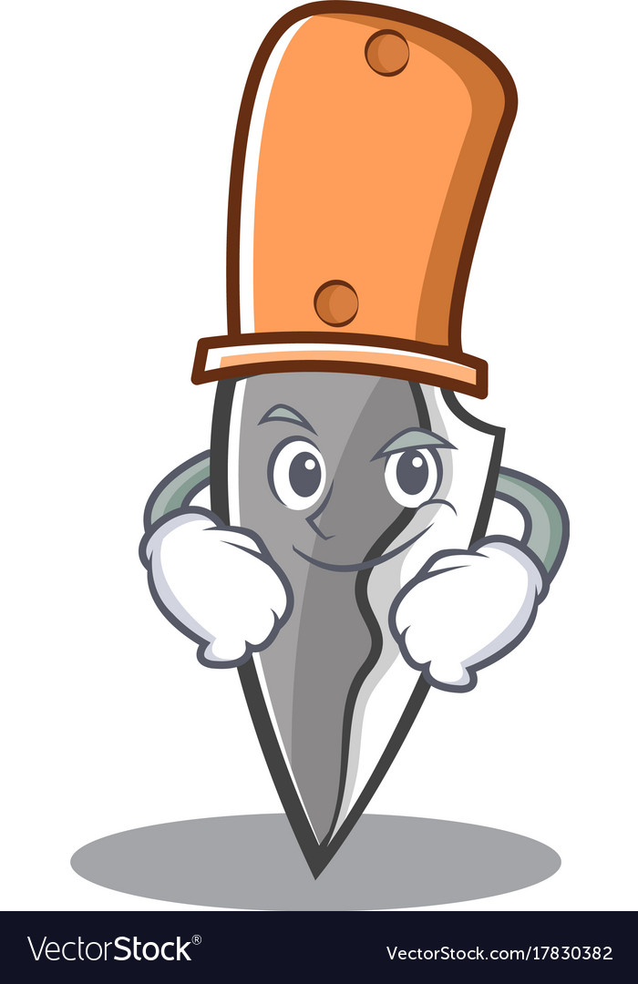 Smirking knife character cartoon style Royalty Free Vector