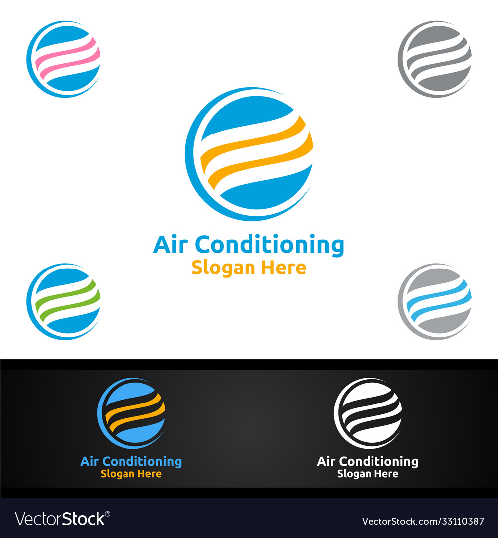 Air conditioning and heating services logo Vector Image