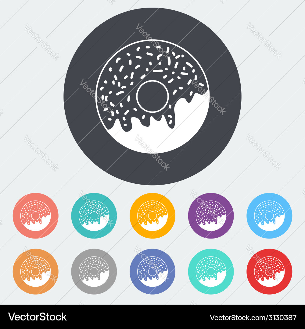 Donut flat icon Royalty Free Vector Image - VectorStock