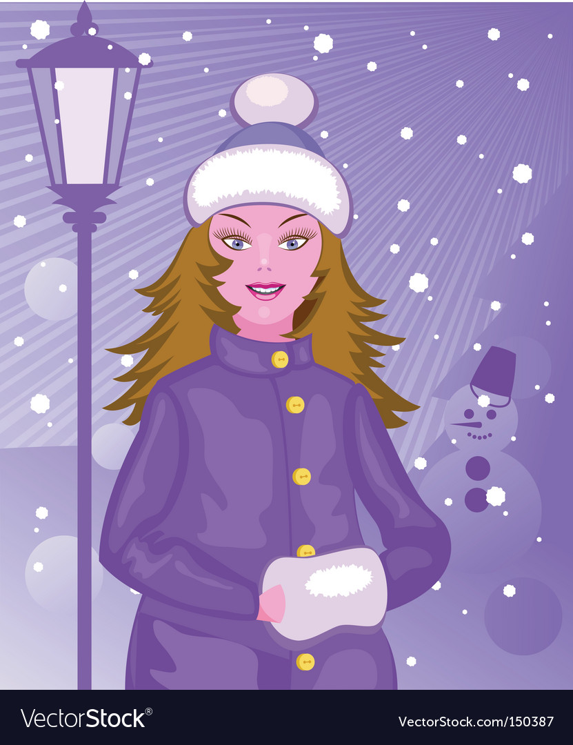 Winter girl Royalty Free Vector Image - VectorStock