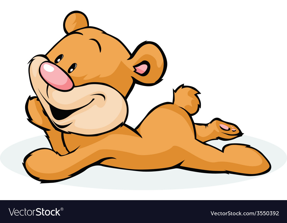 Bear laying isolated on white background Vector Image