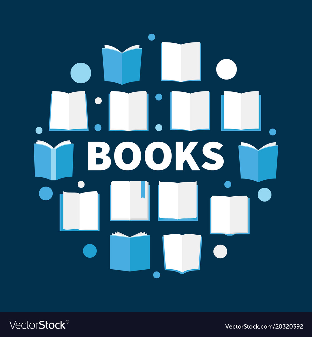 Books round book circular Royalty Free Vector Image