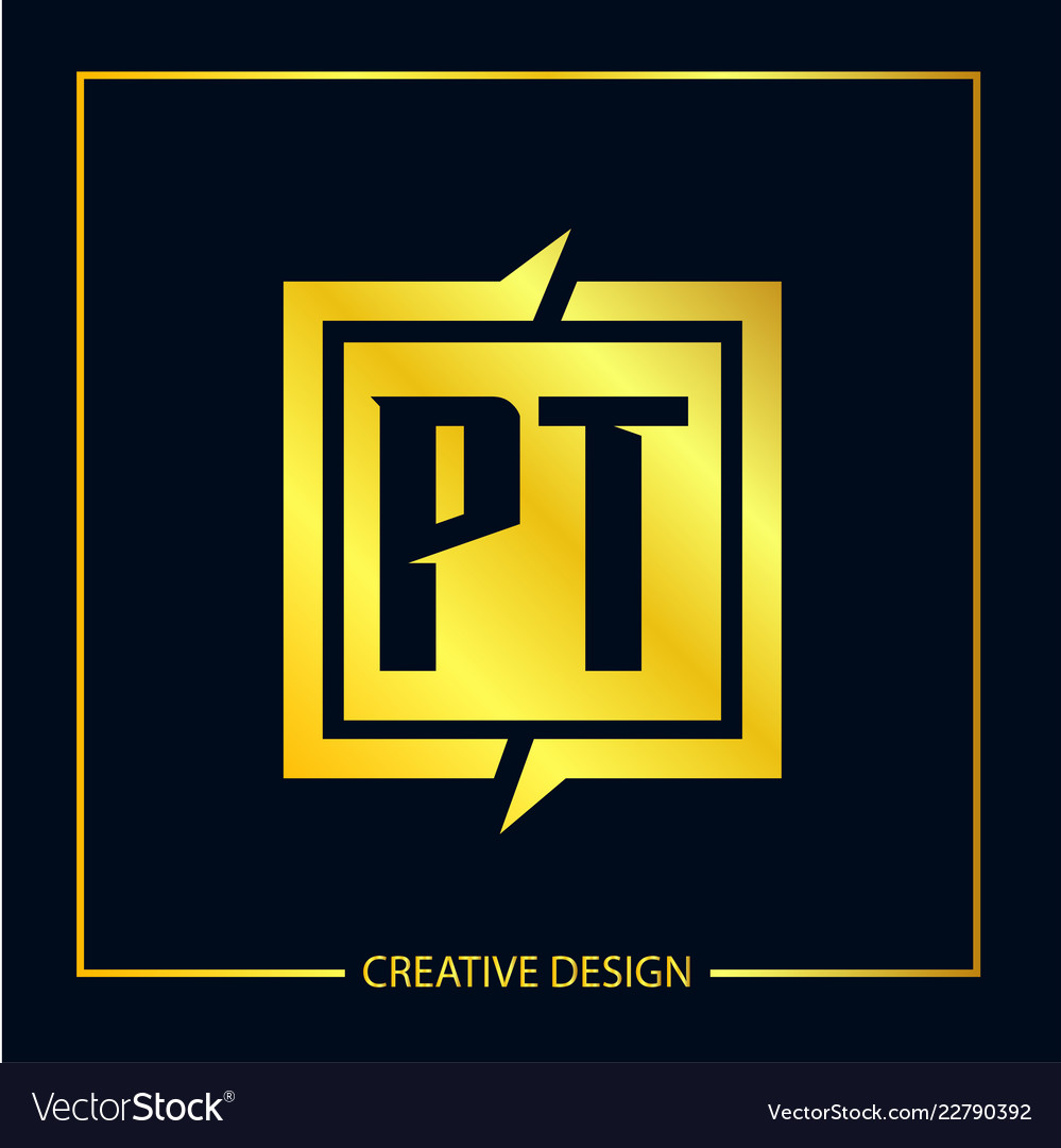 initial letter pt logo template design royalty free vector