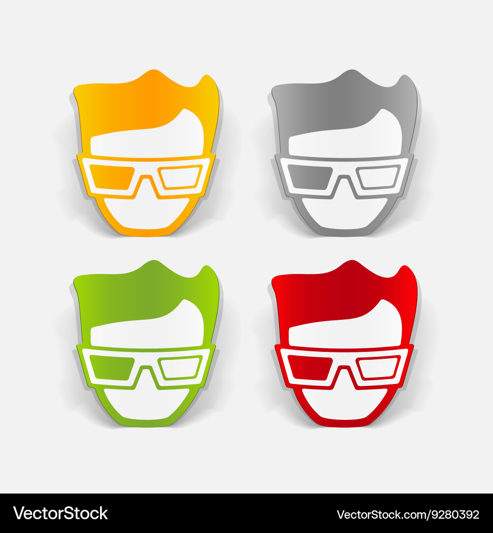 Realistic design element 3d glasses Royalty Free Vector