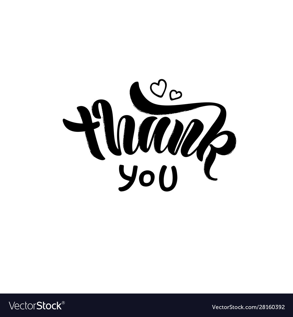 Thank you - hand lettering Royalty Free Vector Image