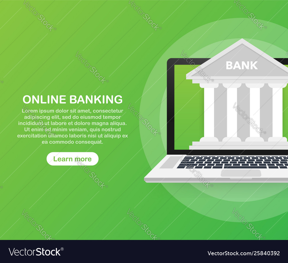 Web Concept For Online Banking Modern Banner For Vector Image