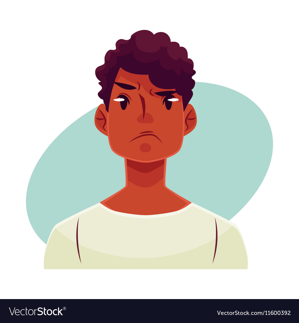 Young african man face angry facial expression Vector Image