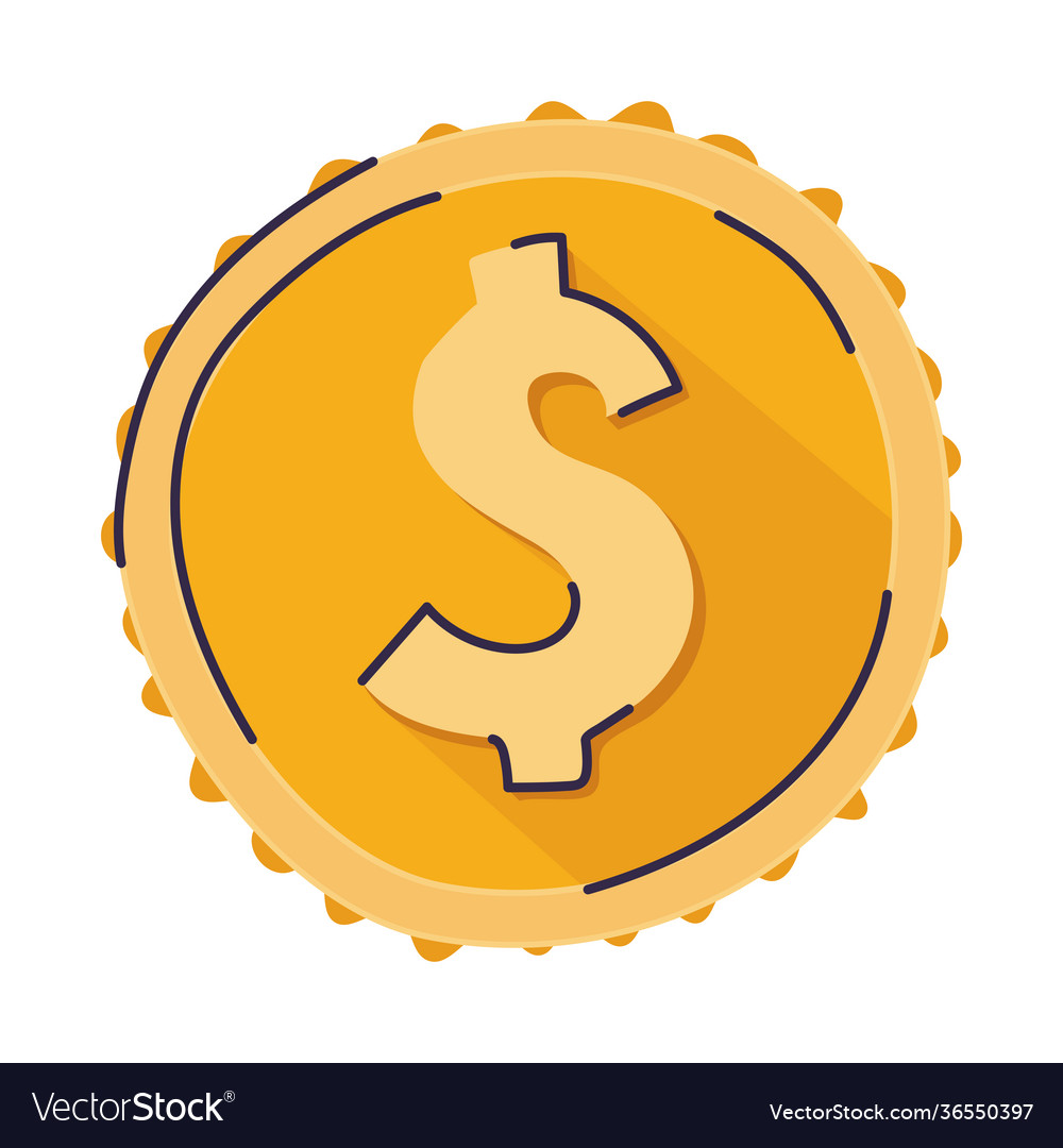 Coin on a white background Royalty Free Vector Image