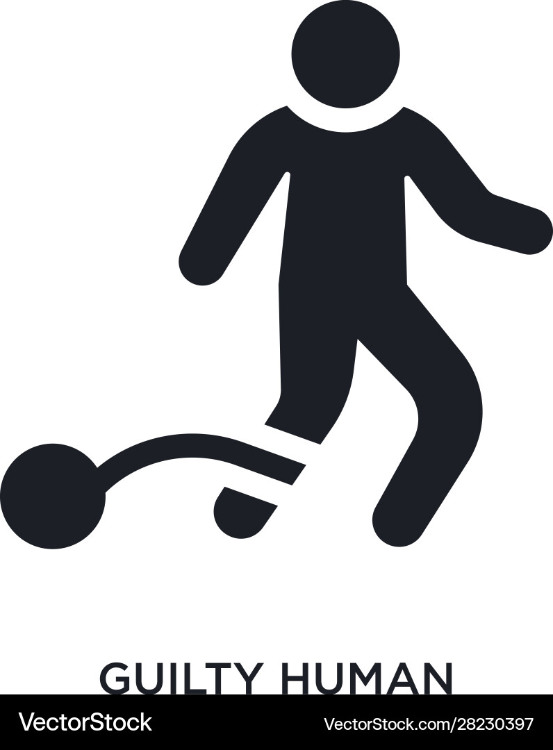 Guilty human isolated icon simple element from Vector Image