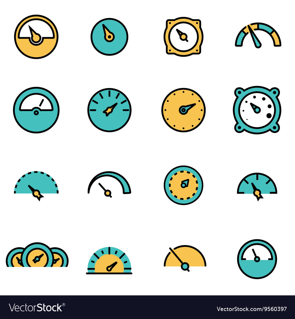 Trendy flat line icon pack for designers