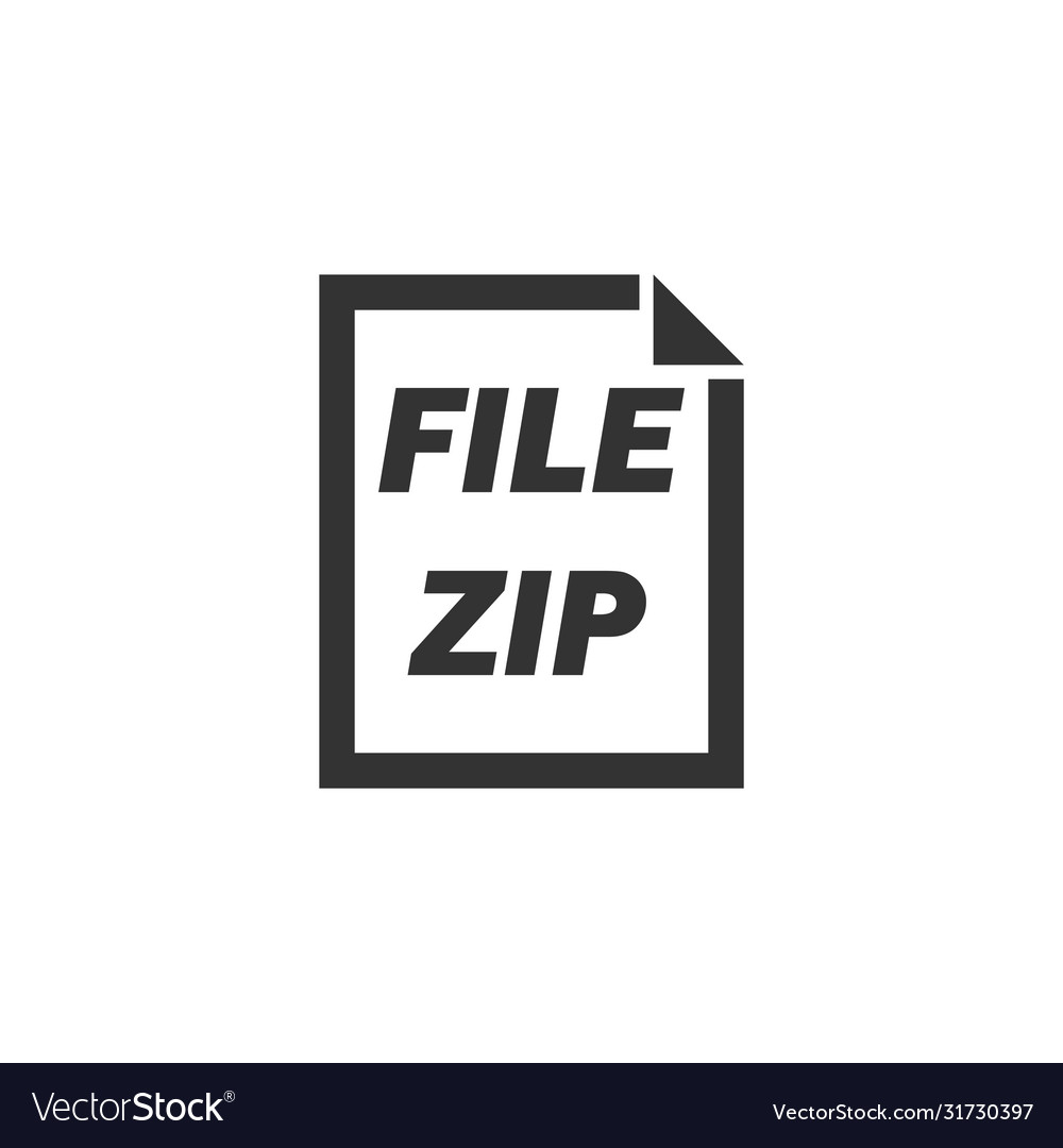 Zip File Icon Flat Royalty Free Vector Image - VectorStock