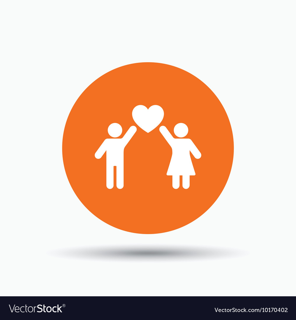 Couple love icon Traditional young family sign Vector Image