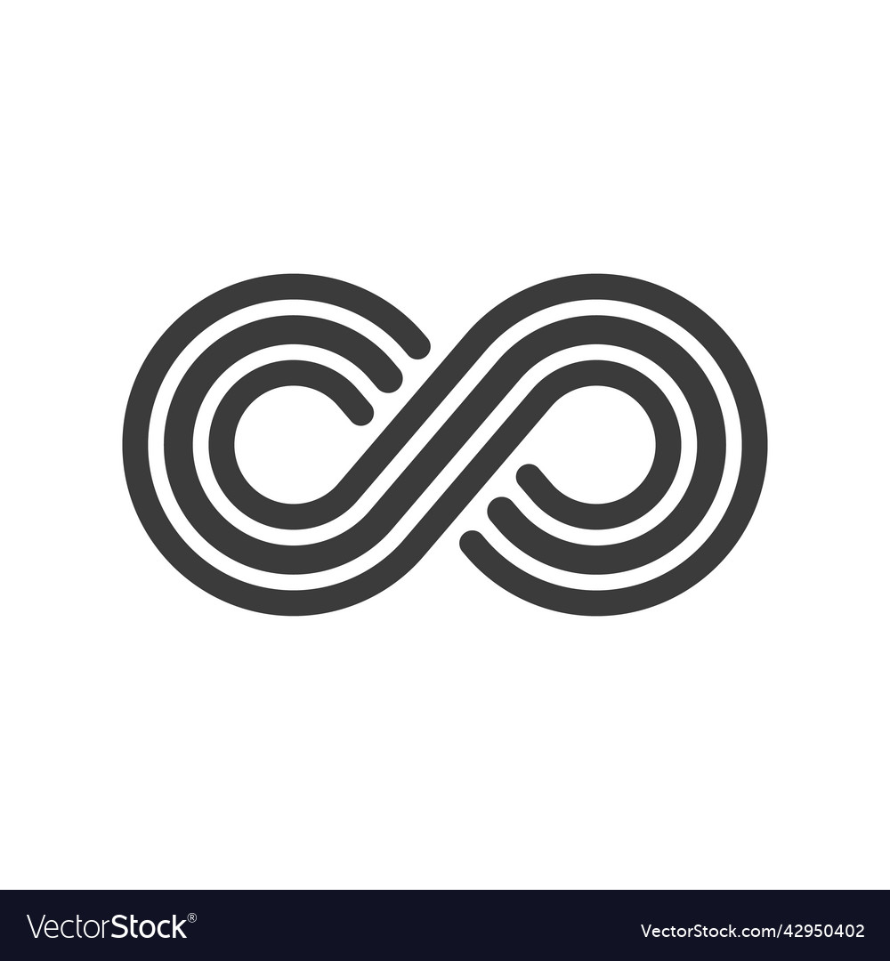 Infinity endless eternal line icon Royalty Free Vector Image