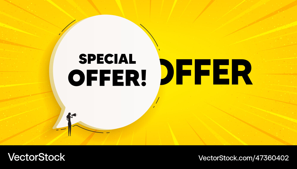 Special offer symbol sale sign chat speech Vector Image