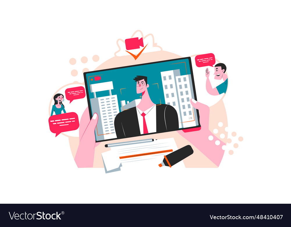 Digital job interview Royalty Free Vector Image