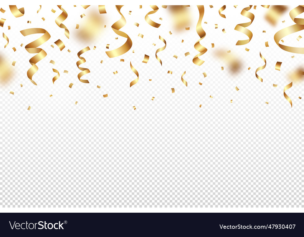 Falling gold foil confetti Royalty Free Vector Image