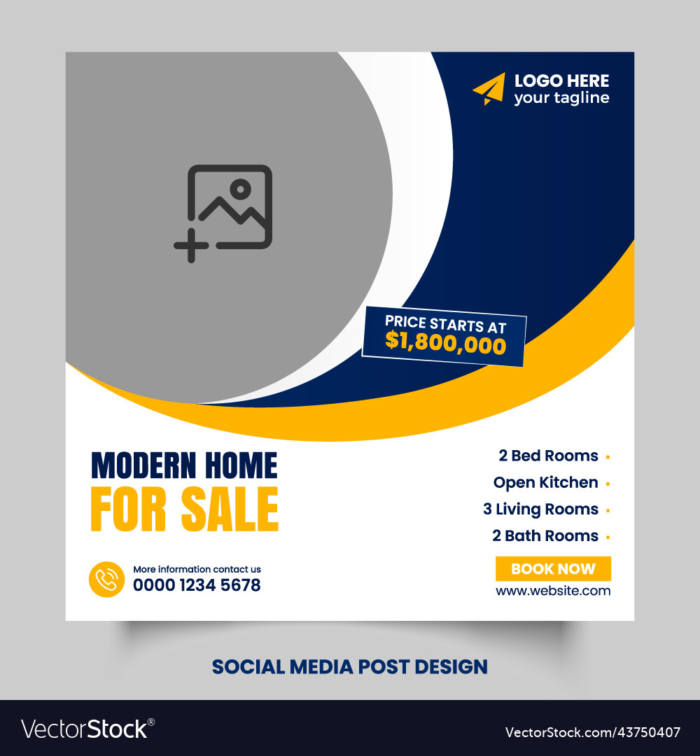 House property social media post banner template Vector Image