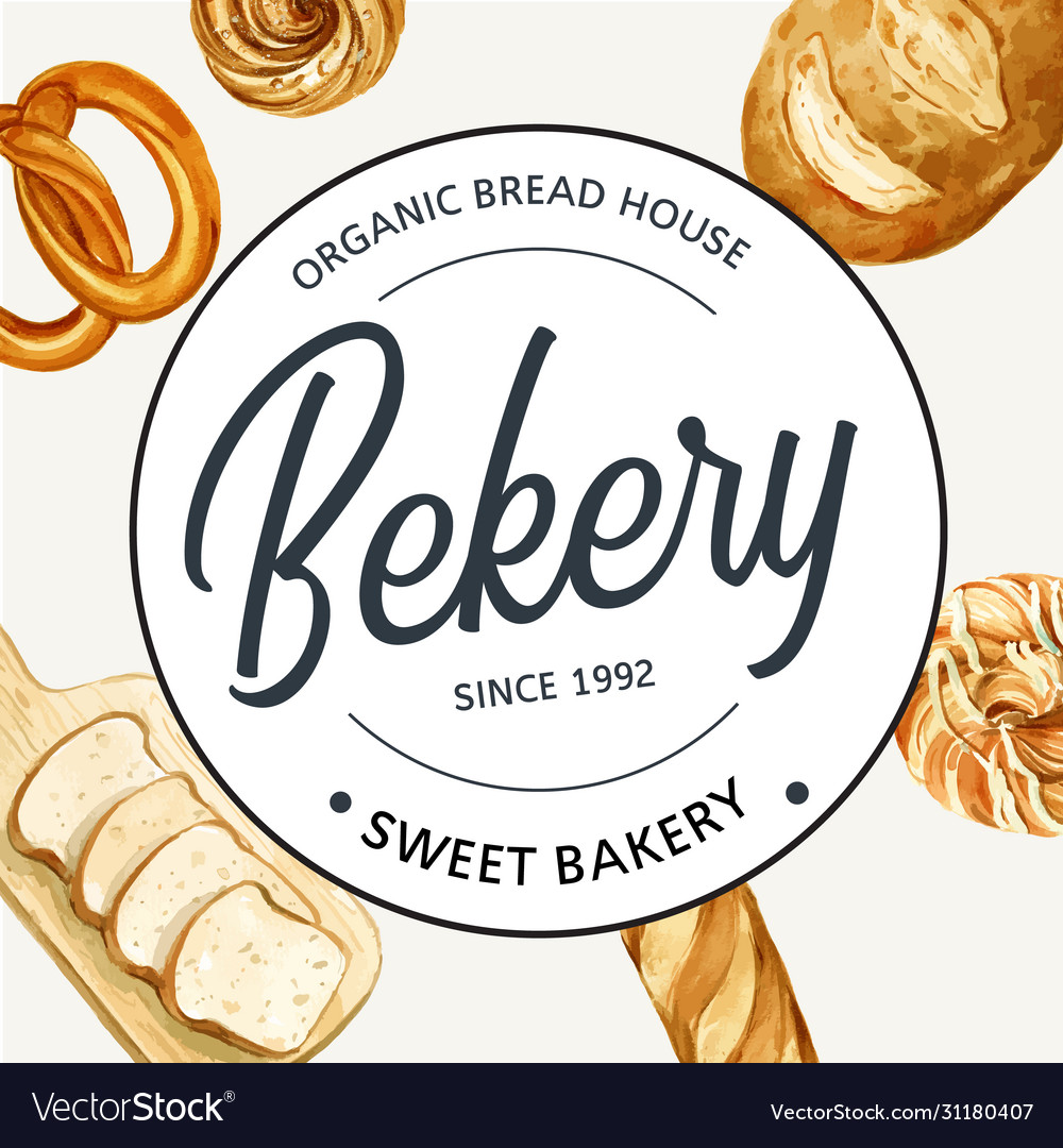 Logo symbol bakery template bread and bun Vector Image