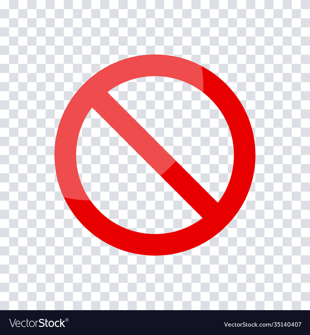 No sign icon prohibition sign isolated element Vector Image