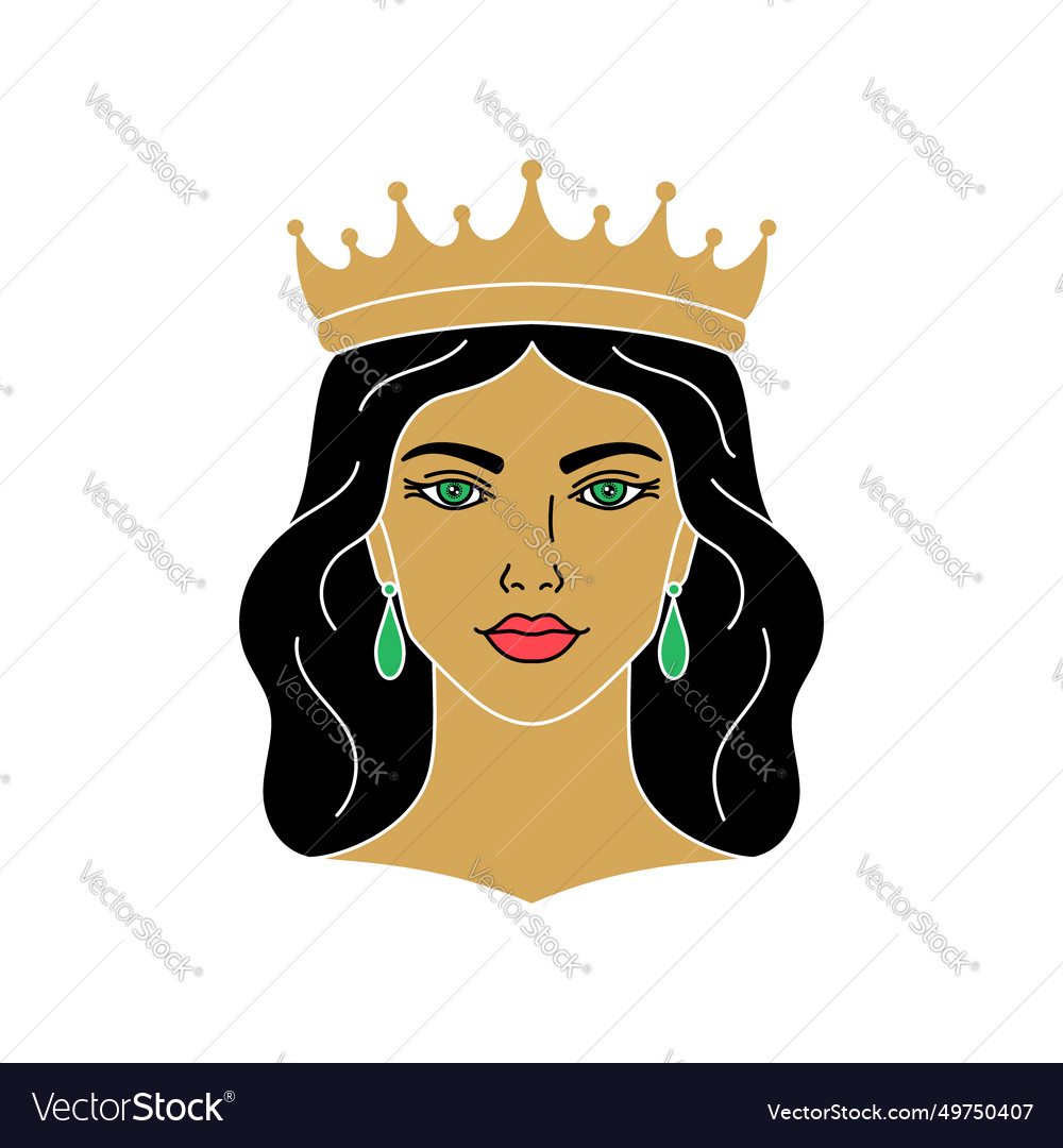 Queen icon in simple linear style on white Vector Image