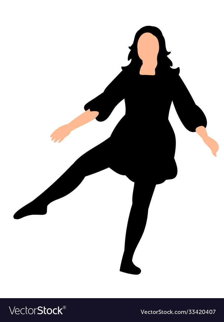 Silhouette A Girl Dancing Dance Royalty Free Vector Image