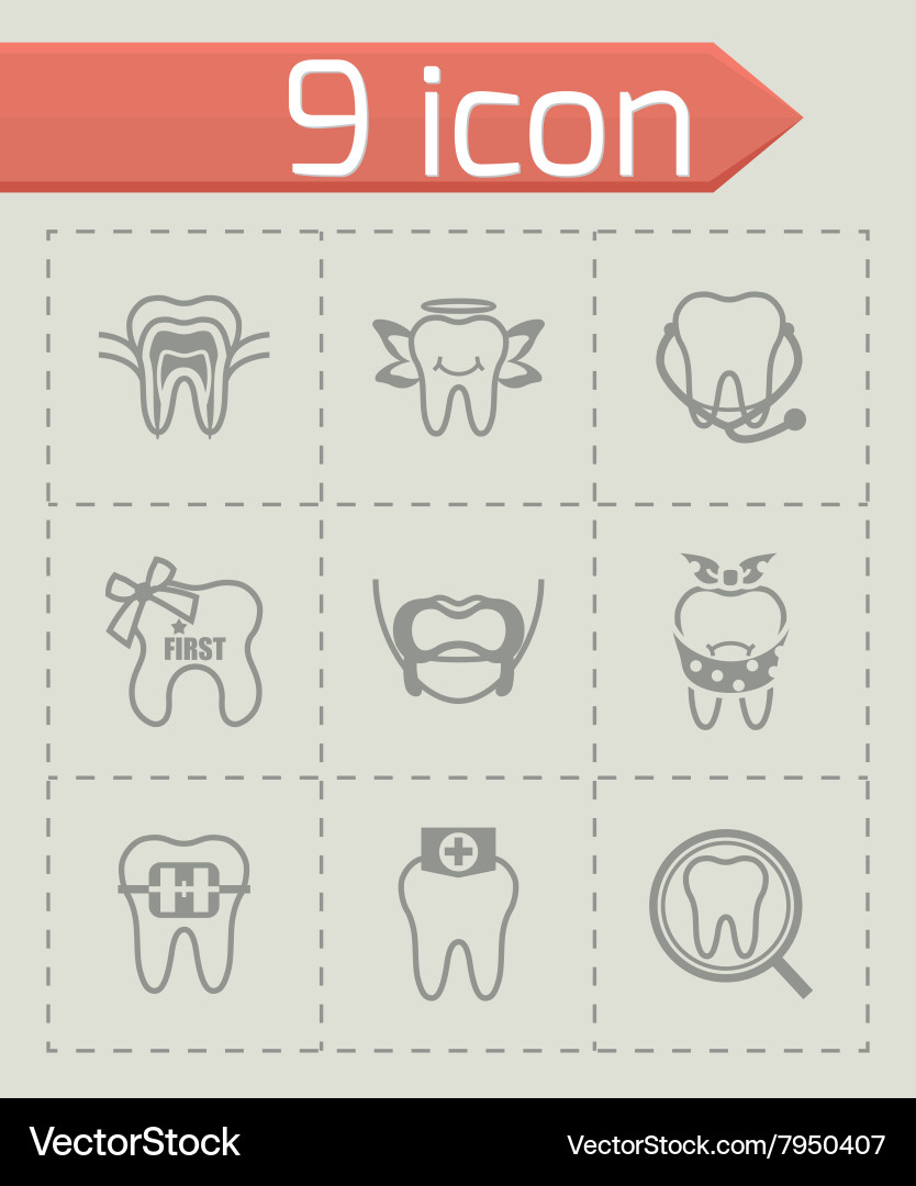 Teeth icon set Royalty Free Vector Image - VectorStock