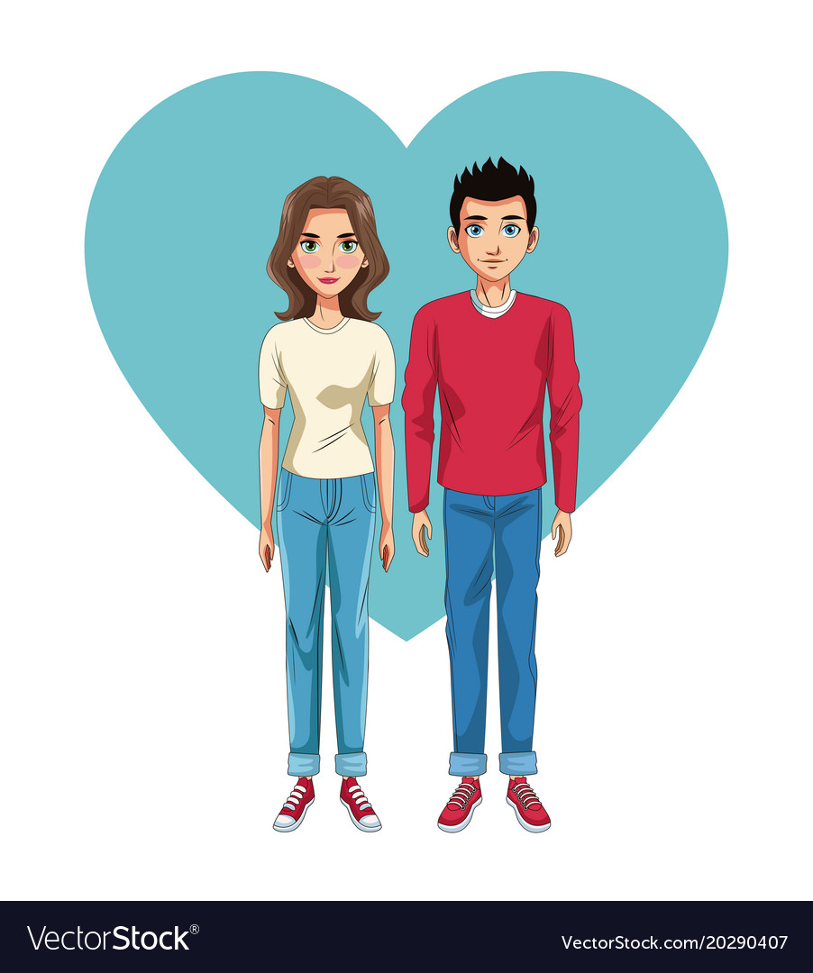 Young Couple Cartoon Royalty Free Vector Image 9677