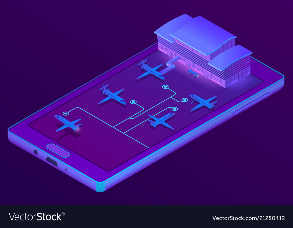 3d isometric smartphone - booking vector image 3d isometric smartphone - booking