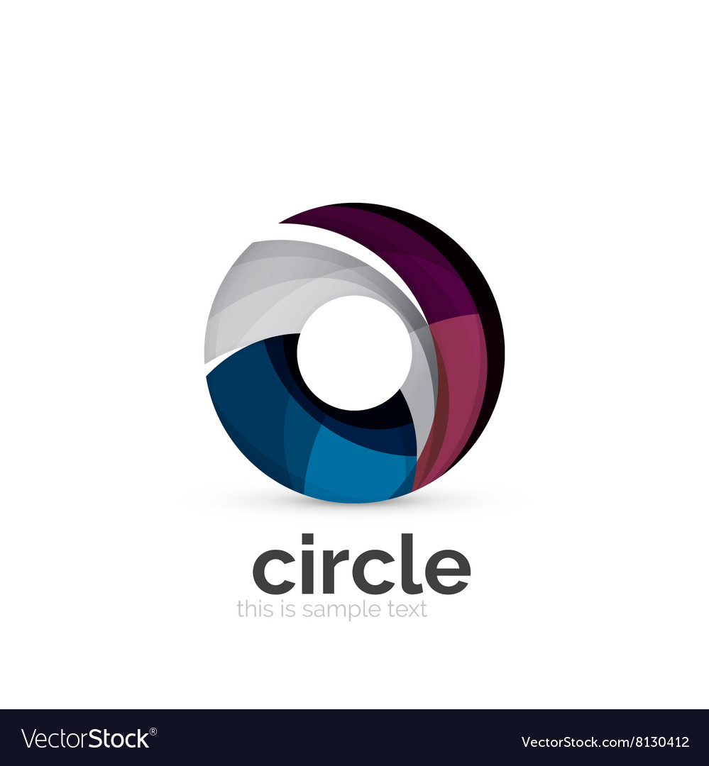 abstract swirly round logo template royalty free vector