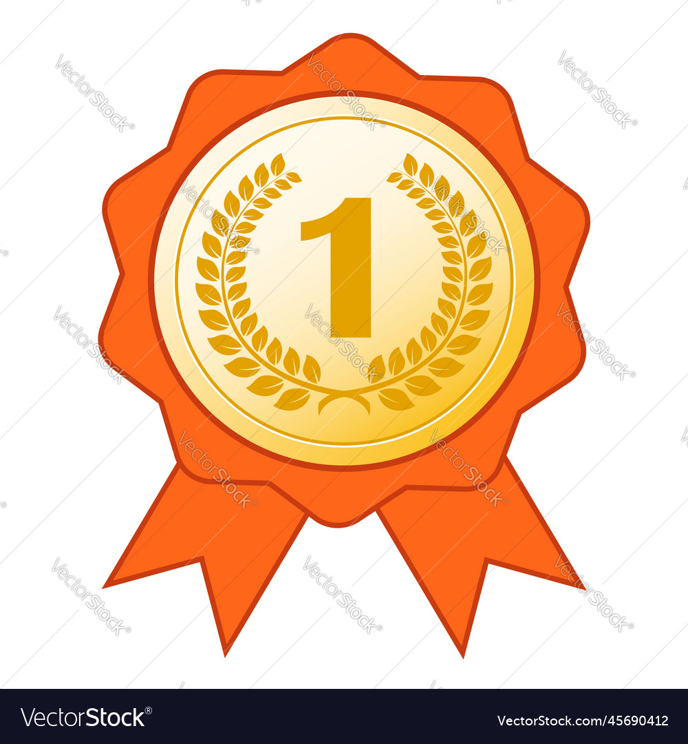 Award - gold medal on white Royalty Free Vector Image