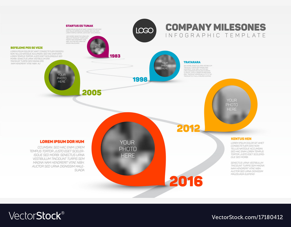 Infographic Timeline Template With Pointers Vector Image Infographic Timeline Template With Pointers Vector Image