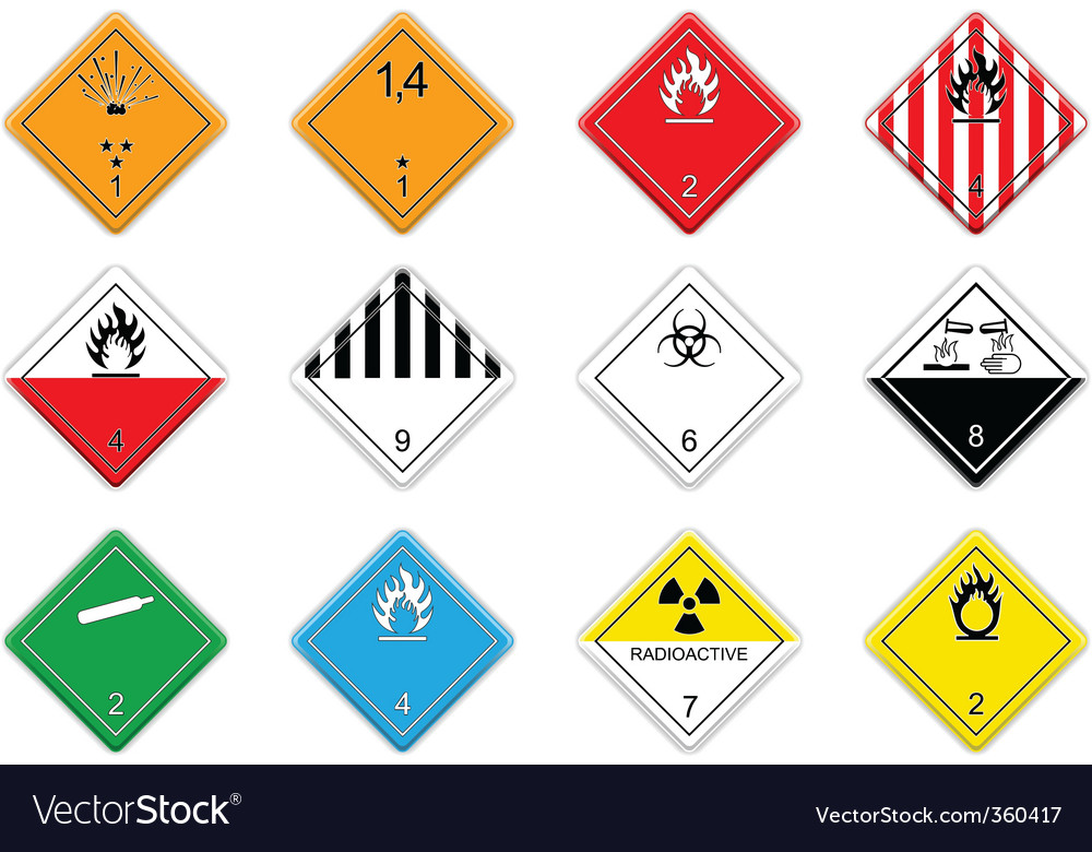 Cargo hazardous signs Royalty Free Vector Image