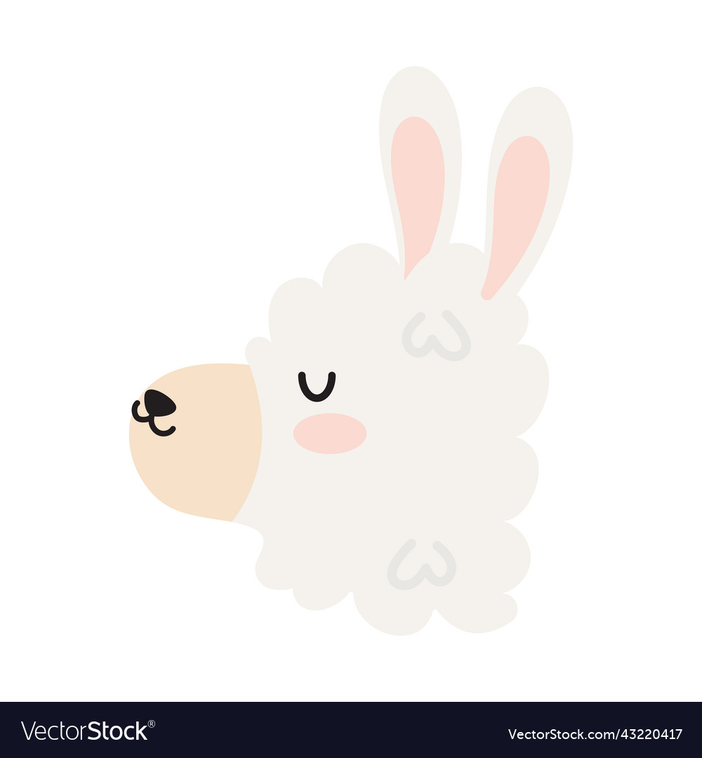 Llama face Royalty Free Vector Image - VectorStock