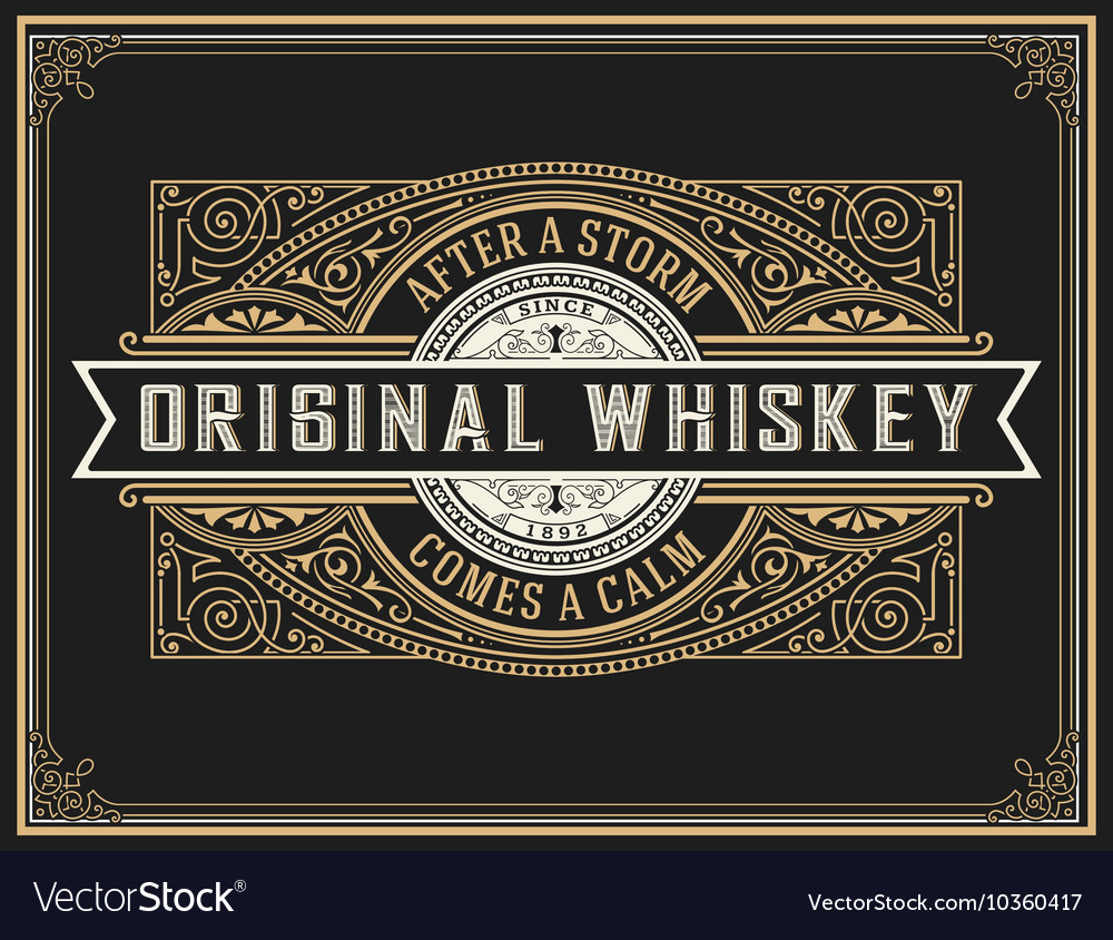 Old whiskey label Royalty Free Vector Image - VectorStock