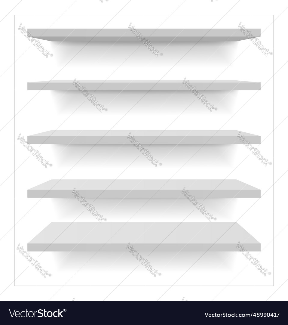 Set of white different furniture shelves Vector Image