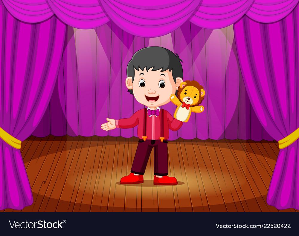 Puppet show booth Royalty Free Vector Image - VectorStock