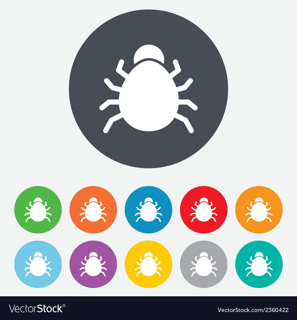 Bug sign icon virus symbol software error Vector Image