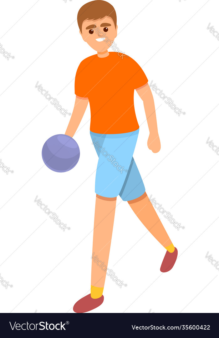 Children Playing Bowling Icon Cartoon Style Vector Image Children Playing Bowling Icon Cartoon Style Vector Image