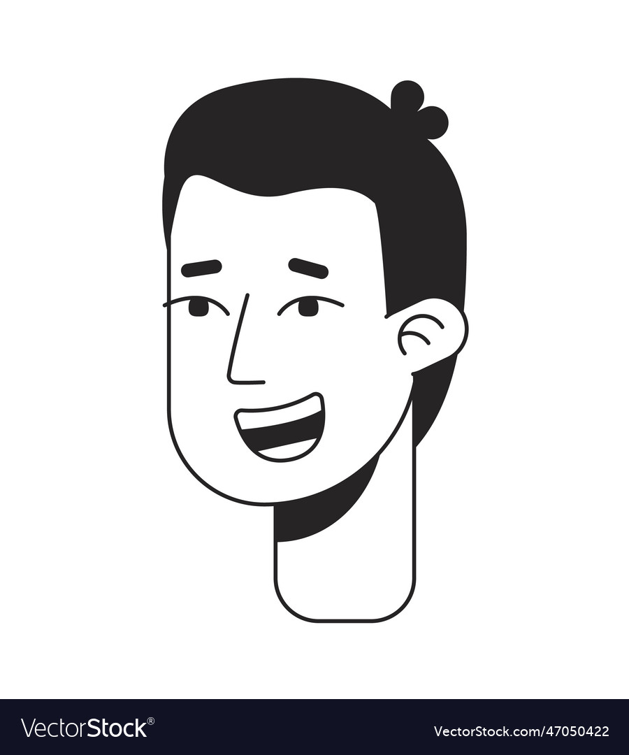 Extremely overjoyed young man monochrome flat Vector Image