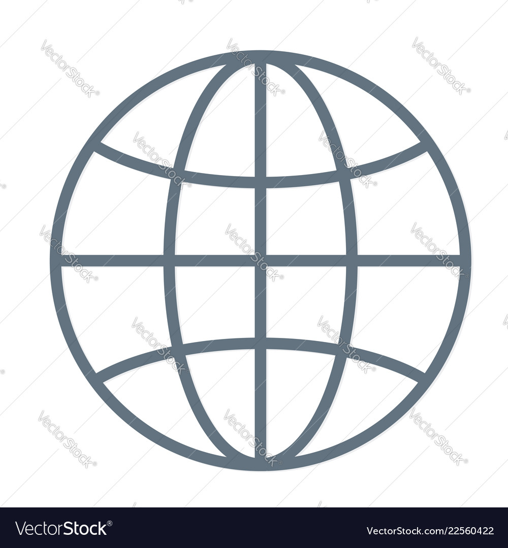 International globe line art icon for apps and Vector Image