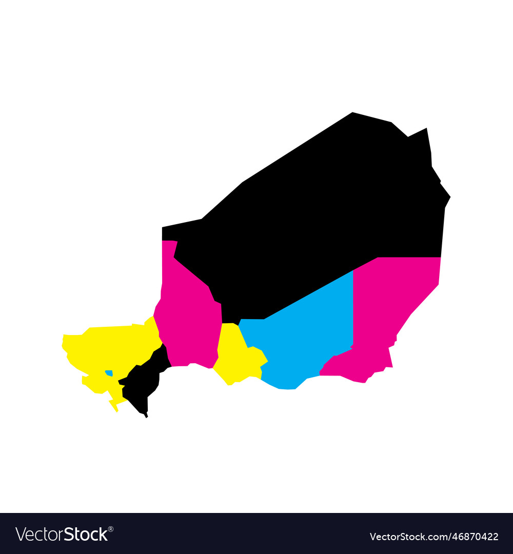 Niger political map of administrative divisions Vector Image