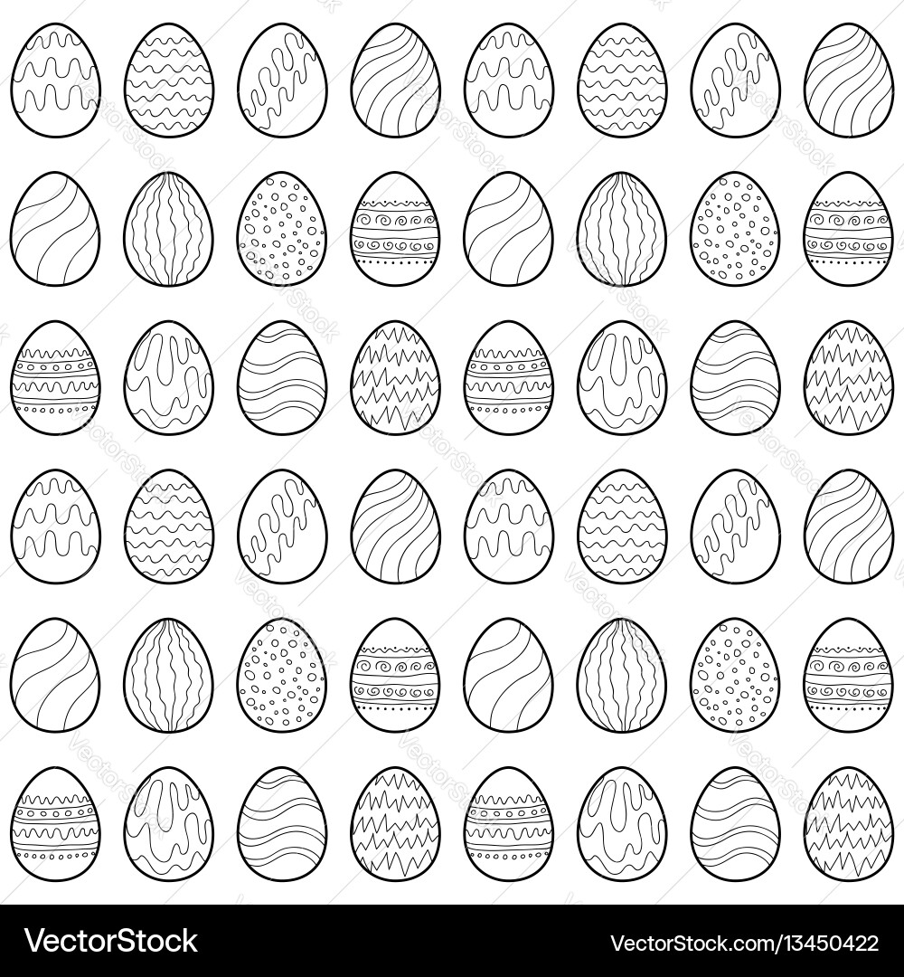 Seamless pattern with easter eggs Royalty Free Vector Image